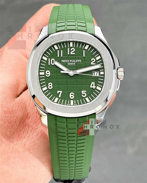 patek philippe aquanaut green rubber strap for sale